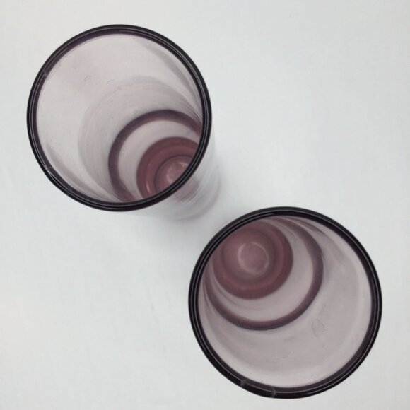 Vintage Set of 3 Libbey Amethyst Glass Bud Vases Home Bathroom Decor 10.5" 7.5" - Picture 11 of 16